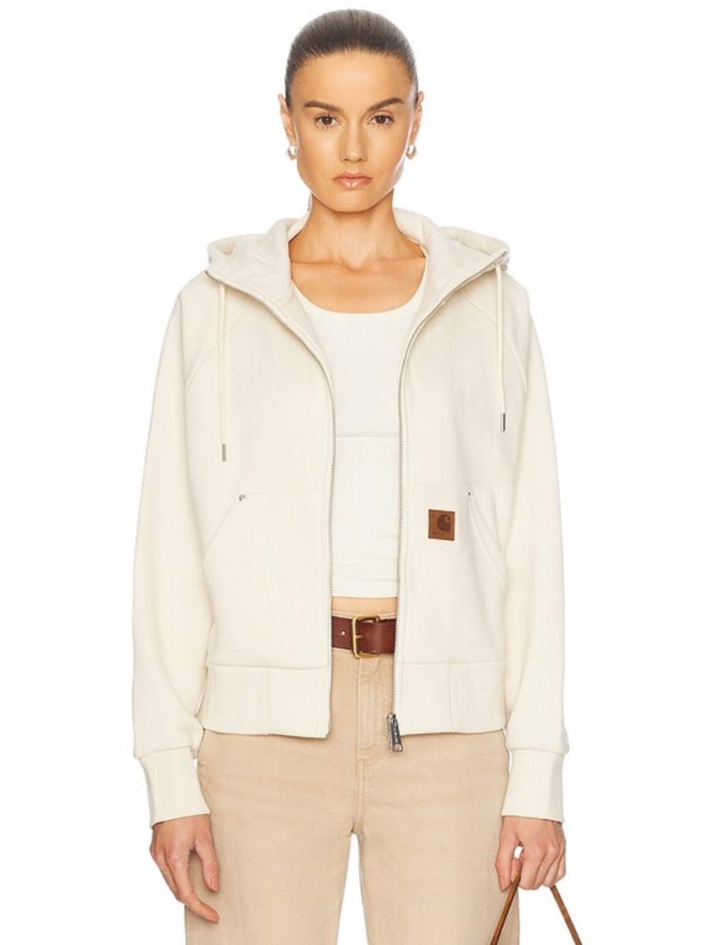 BNWT NEW Carhartt WIP sweatshirt Hooded Eldon Jacket women's in natural MEDIUM